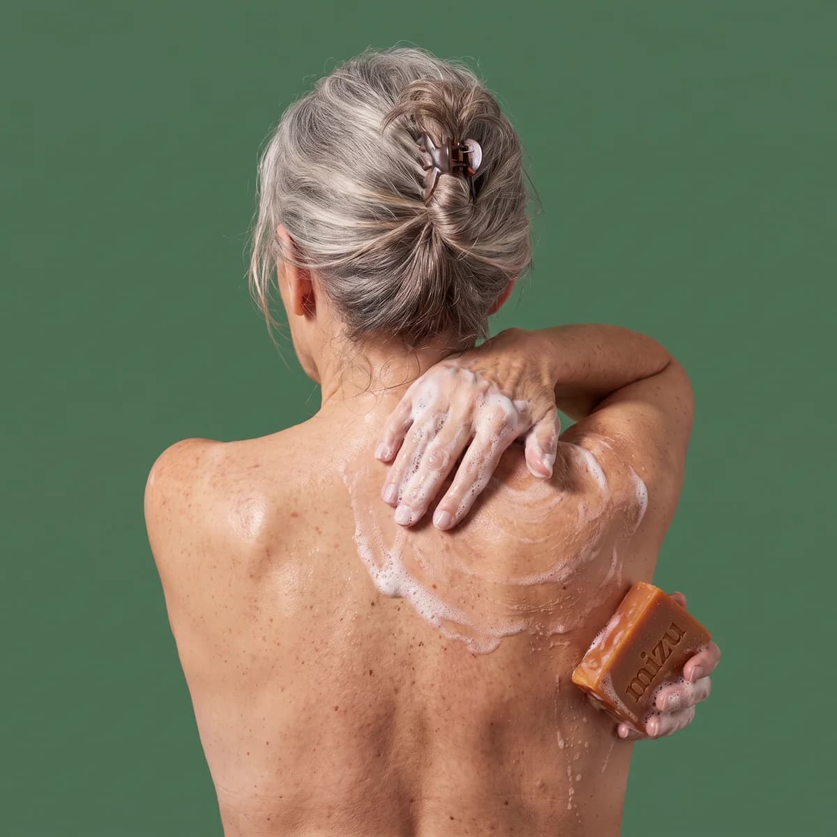 Mizu persimmon soap as part of a daily body care routine